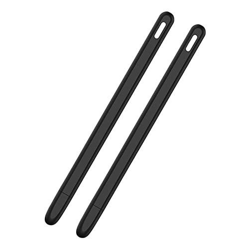 BLASHRD 2X Tablet Stift Schutz Hülle für Pencil 2 Hüllen Tragbare Weiche Silikon Bleistift Hülle Zubehör Schwarz von BLASHRD