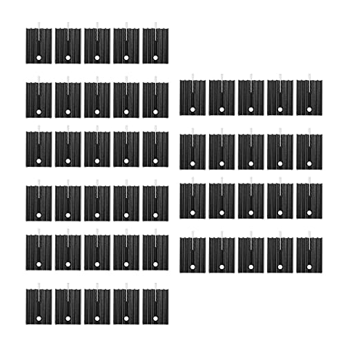 BLASHRD 50 Stueck 21X15X11mm Schwarz Aluminium Kuehlkoerper Fuer TO-220 MOSFET-Transistoren von BLASHRD