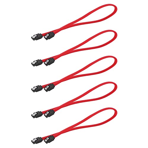 BLASHRD 5Stck 50CM SATA 3.0 III SATA3 7Pin Datenkabel 6 Gb/S SSD Kabel HDD-Festplattendatenkabel Premium Version (Rot) von BLASHRD