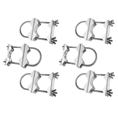 BLASHRD Doppel Antennen Mast Klemme, V Backen Block mit U Bolzen, Strapazierfähiger, Rostfreier Mast Zu Mast Halterung Satz für Fernseher, CB (6 Set) von BLASHRD