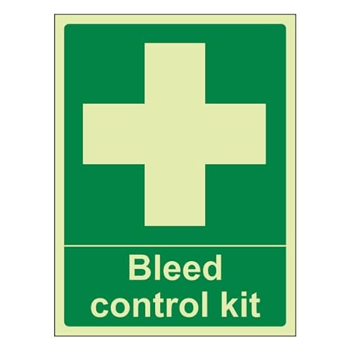 Bleedsave Bleed Control Kit – Hochformat, 150 x 200 mm, selbstklebendes Vinyl-Sicherheitsschild von BLEEDSAVE