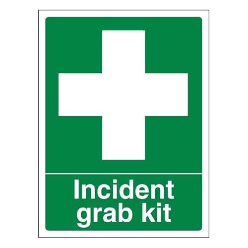 Bleedsave Incident Grab Kit – Hochformat, 100 x 150 mm, selbstklebendes Vinyl-Sicherheitsschild von BLEEDSAVE