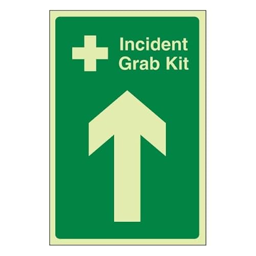 Bleedsave Incident Grab Kit Pfeil nach oben, 200 x 300 mm, selbstklebendes Vinyl-Sicherheitsschild von BLEEDSAVE