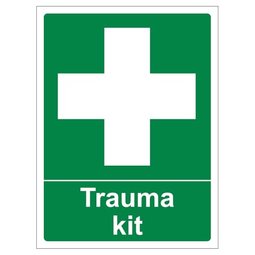 Bleedsave Trauma Kit – Hochformat, 100 x 150 mm, selbstklebendes Vinyl-Sicherheitsschild von BLEEDSAVE