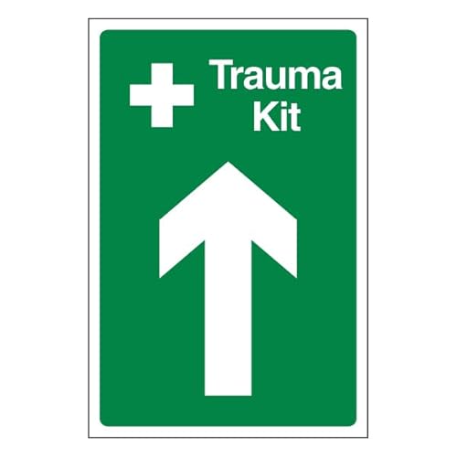Bleedsave Trauma Kit Pfeil nach oben, 300 x 400 mm, selbstklebendes Vinyl-Sicherheitsschild von BLEEDSAVE