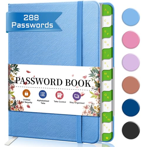 Passwortbuch mit Alphabetischen Registerkarten Blau von BLESWIN