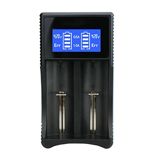 BLESYS Dual Channel USB Ladegerät für Li-Ion Akkus 26650 22650 21700 20700 18650 18490 18350 17670 17500 16340(RCR123) 14500 10440, NI-MH/NI-Cd A AA AAA AAAA Leistung vom USB-Port von BLESYS