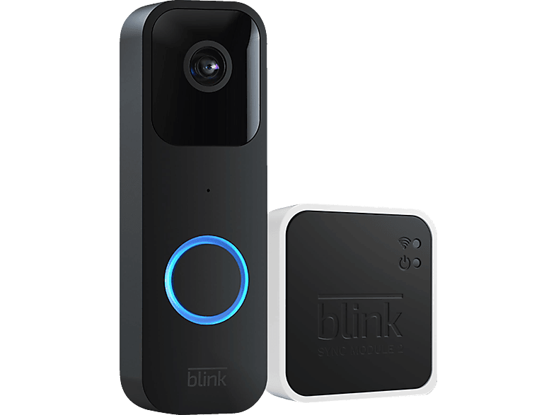 BLINK Video Doorbell Schwarz inkl. Sync Module 2 Türklingel von BLINK