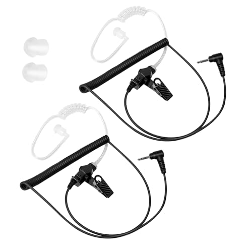 BLISCENTLY Akustikrohr Hörgerät für 2-Wege-Radio3.5MM mit klarer Akustikspule Tube Ohrhörer Kit für Mics Jacks Schwarz, 2Packs BLISCENTLY Akustikrohr Hörgerät für 2-Wege-Radio3.5MM mit klarer Akustikspule Tube Ohrhörer Kit für Mics Jacks Schwarz, 2Packs von BLISCENTLY