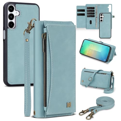 BLISLIAR Schutzhülle für Samsung Galaxy S25 Plus mit Kartenhalter/Crossbody-Brieftasche/Riemen, RFID-Blockierung, magnetisch, PU-Leder, stoßfeste Schutzhülle für Samsung Galaxy S25 Plus, 17 cm (6,7 von BLISLIAR