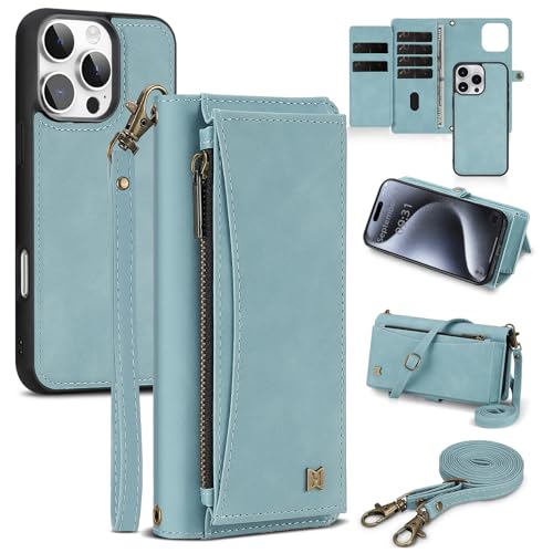 BLISLIAR Schutzhülle für iPhone 15 Pro mit Kartenhalter/Crossbody-Brieftasche/Riemen, RFID-Blockierung, magnetisch, PU-Leder, stoßfeste Schutzhülle, iPhone 15 Pro, 6,7 Zoll, Blau BLISLIAR Schutzhülle für iPhone 15 Pro mit Kartenhalter/Crossbody-Brieftasche/Riemen, RFID-Blockierung, magnetisch, PU-Leder, stoßfeste Schutzhülle, iPhone 15 Pro, 6,7 Zoll, Blau von BLISLIAR