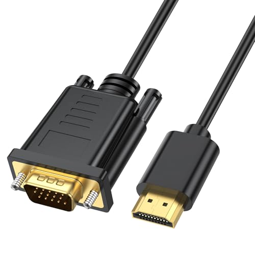 BLK HDMI-auf-VGA-Kabel, HDMI-Digital-auf-VGA-Video-Konverter-Kabel für Desktop, Laptop, PC, Monitor, Projektor, HDTV, Chromebook, Raspberry Pi, Roku, Xbox, PS4 und mehr (3 m) von BLK