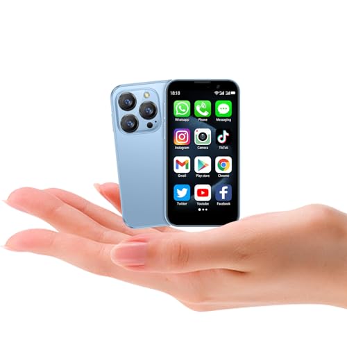 BLKE Mini-Smartphone, 7,6 cm (3 Zoll) HD-Bildschirm, 2G + 16 GB, Kinder-Handy, Blau von BLKE