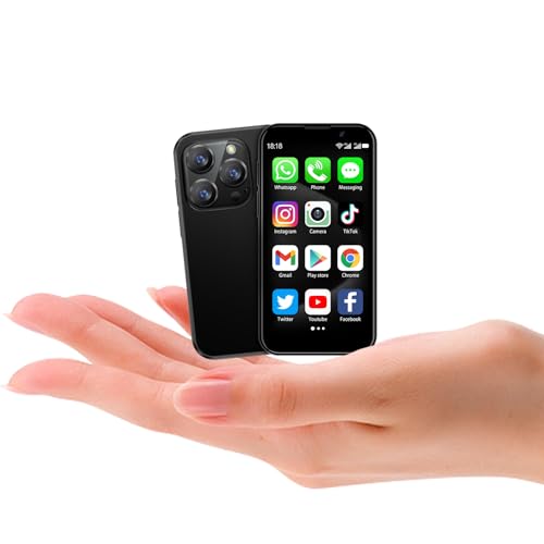 BLKE Mini-Smartphone für Kinder, 7,6 cm (3 Zoll) HD-Bildschirm, 2 GB RAM + 16 GB, winziges, kompaktes WLAN, günstige Handys für Kinder, weltweit kleinstes GPS-Handy, Schwarz von BLKE