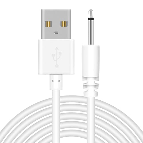 USB-Ladekabel, Universal-USB-auf-Gleichstrom, 2,5 mm, Schnellladekabel-Adapter für kabellose Massagegeräte (2,5 mm/17 mm Pin/Weiß) (1 Stück) von BLKing