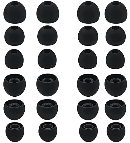 BLLQ 12 Paar Silikon-Ersatz-Ohrstöpsel, kompatibel mit Sony WF-C700n, WF-1000XM4, WF/MDR/XBA-Serie und anderen 3,8 mm bis 4,5 mm Düsen-Ohrhörern, S/M/L, Schwarz von BLLQ