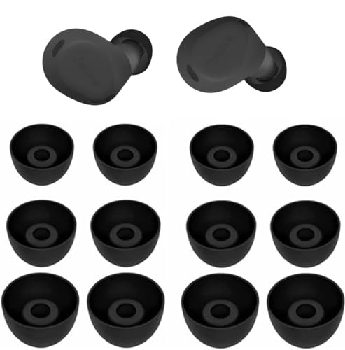 BLLQ Ersatz-Ohrstöpsel, kompatibel mit Jabra Elite 8 Ohrhörern, Silikon-Ohrstöpsel, Ohrstöpsel, Ersatz für Jabra Elite 8 Active/Elite 4 Active Ohrhörer, S/M/L 3 Größe 6 Paar, Schwarz 532 von BLLQ