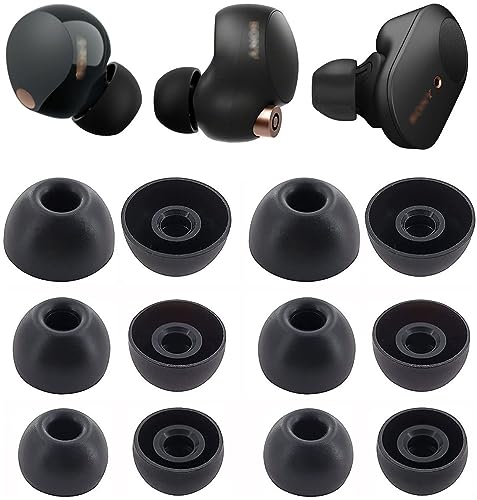 Ersatz-Ohrstöpsel, kompatibel mit Sony WF 1000xm5/1000xm4/c700n, Silikon-Ohrstöpsel, Ohrstöpsel, Ersatz für Sony-Ohrhörer, S/M/L 3 Größen, 6 Paar, Schwarz 713 von BLLQ