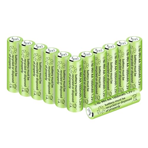 12PCS 1.2V 1800mAh NI-MH AA Batterie für drahtlose Mikrofone, elektrische Spielzeuge, Fernsteuermäuse, Taschenrechner, Rasierer, Tastaturen, Haushaltsgeräte, Solarleuchten von BLLRC