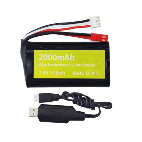 1PCS 7.4V 2000mah 15C 2S Lipo Batterie mit JST-2P Stecker und USB Ladekabel für UDIRC UD1601 UD1602 UD1604 UD1607 SG1603 SG1604 RC Fernbedienung Spielzeugauto/Boot/Drohne 1PCS 7.4V 2000mah 15C 2S Lipo Batterie mit JST-2P Stecker und USB Ladekabel für UDIRC UD1601 UD1602 UD1604 UD1607 SG1603 SG1604 RC Fernbedienung Spielzeugauto/Boot/Drohne von BLLRC