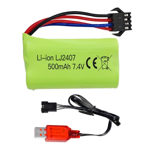 1PCS 7.4V 500mah SM-4P Stecker Ladebatterie mit USB Ladekabel für EC16 DE85 RC Spielzeugauto Modell Off-Road Fahrzeug Batterie M416 elektrische Gel Ball Blaster Backup Batterie von BLLRC