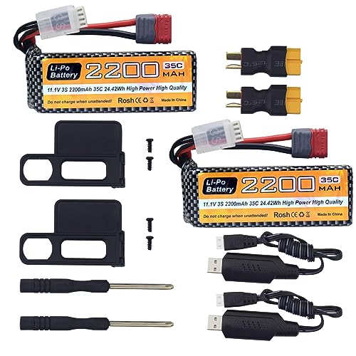 2PCS 11.1V 2200mAh 35C 3S Lipo Akku mit T Stecker und USB Ladekabel für MJX H16P H16E H16GT H16BM H16PL 14301 RC Auto High-Speed Drift Modell Spielzeug Auto 2PCS 11.1V 2200mAh 35C 3S Lipo Akku mit T Stecker und USB Ladekabel für MJX H16P H16E H16GT H16BM H16PL 14301 RC Auto High-Speed Drift Modell Spielzeug Auto von BLLRC