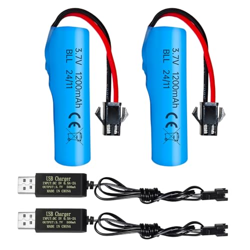 2PCS 3.7V 1200mAh Li-ion Batterie SM-2P Stecker mit USB Ladegerät für doppelseitige Fernbedienung Stunt Truck RC Fernbedienung Auto DE68 DE44 DE45 DE58 DE49 DE57 DE70 2PCS 3.7V 1200mAh Li-ion Batterie SM-2P Stecker mit USB Ladegerät für doppelseitige Fernbedienung Stunt Truck RC Fernbedienung Auto DE68 DE44 DE45 DE58 DE49 DE57 DE70 von BLLRC