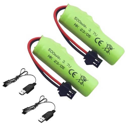 2PCS 3.7V 500mAh Li-ion Batterie SM-2P Stecker mit USB Ladegerät für doppelseitige Fernbedienung Stunt Truck RC Fernbedienung Auto DE35 DE38 DE40 DE50 DE55 TB202 TM141 2PCS 3.7V 500mAh Li-ion Batterie SM-2P Stecker mit USB Ladegerät für doppelseitige Fernbedienung Stunt Truck RC Fernbedienung Auto DE35 DE38 DE40 DE50 DE55 TB202 TM141 von BLLRC