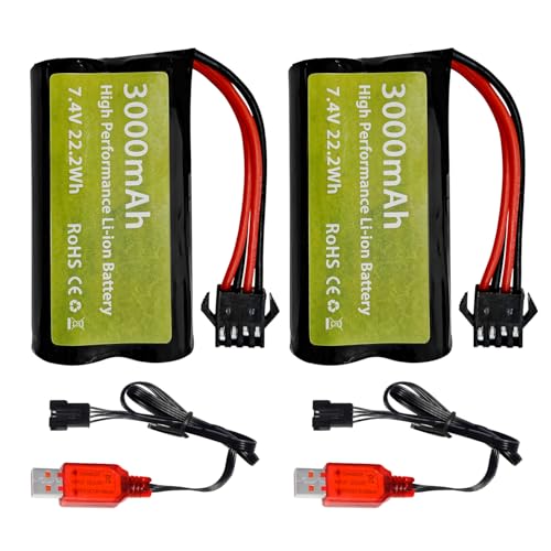 2PCS 7.4V 3000mah 15C 2S Li-ion Batterie mit SM-4P Stecker und USB Ladekabel für EC08 DE85 Fernbedienung von Autos, LKWs, Schiffen und Drohnen 2PCS 7.4V 3000mah 15C 2S Li-ion Batterie mit SM-4P Stecker und USB Ladekabel für EC08 DE85 Fernbedienung von Autos, LKWs, Schiffen und Drohnen von BLLRC