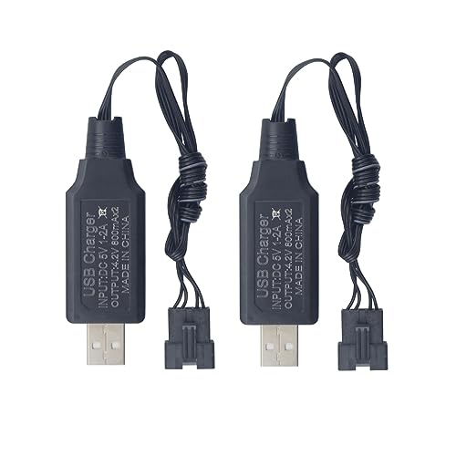2PCS 7.4V SM-5P Stecker USB Ladekabel passend für R206 R208 R308 2008 TX22 TX123 H106 RC Fernbedienung Schiff Batterieladegerät von BLLRC