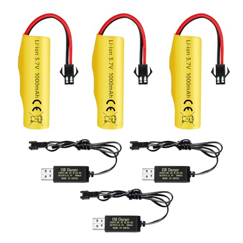 3PCS 3.7V 1000mAh Li Ion Batterie + USB Ladekabel für TB202 TB201 TM201 TM202 TC141 DE35 DE38 DE40 DE50 RC Stunt Auto RC Fernbedienung Spielzeug Auto RC Rollover Auto von BLLRC