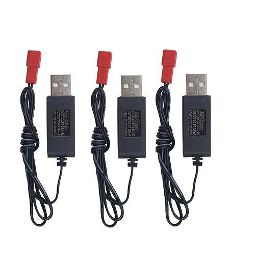 3PCS 6.0V JST-2P Stecker USB Ladekabel passend für RC Bulldozer Bagger LKW Tank Engineering Fahrzeug RC Spielzeug Auto Fernbedienung Auto Batterie Ladegerät von BLLRC