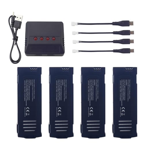 4PCS 3.7V 500mAh Lipo Batterie mit einem 4-in-1 Ladegerät für D20 Mini Drohne faltend Vier Achsen Flugzeugersatzteile 4PCS 3.7V 500mAh Lipo Batterie mit einem 4-in-1 Ladegerät für D20 Mini Drohne faltend Vier Achsen Flugzeugersatzteile von BLLRC