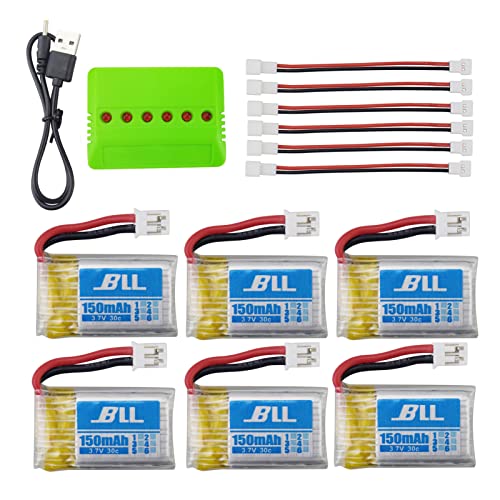 6PCS 3.7V 150mAh Lithium-Akku mit 4-in-1-Ladegerät für H36 E010 GoolRC T36 NINHUI NH010 F36 H36 HS210 SANROCK GD65A ATOYX AT-66 Quadcopter RC-Drohnen 6PCS 3.7V 150mAh Lithium-Akku mit 4-in-1-Ladegerät für H36 E010 GoolRC T36 NINHUI NH010 F36 H36 HS210 SANROCK GD65A ATOYX AT-66 Quadcopter RC-Drohnen von BLLRC