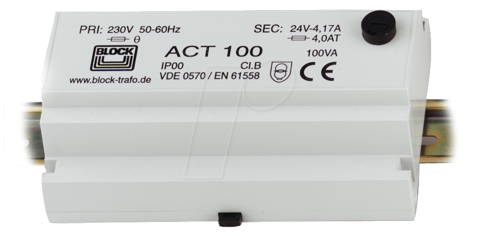 ACT 100 - Sicherheitstransformator, 100 VA, Sek. 24 V von BLOCK TRANSFORMATOREN