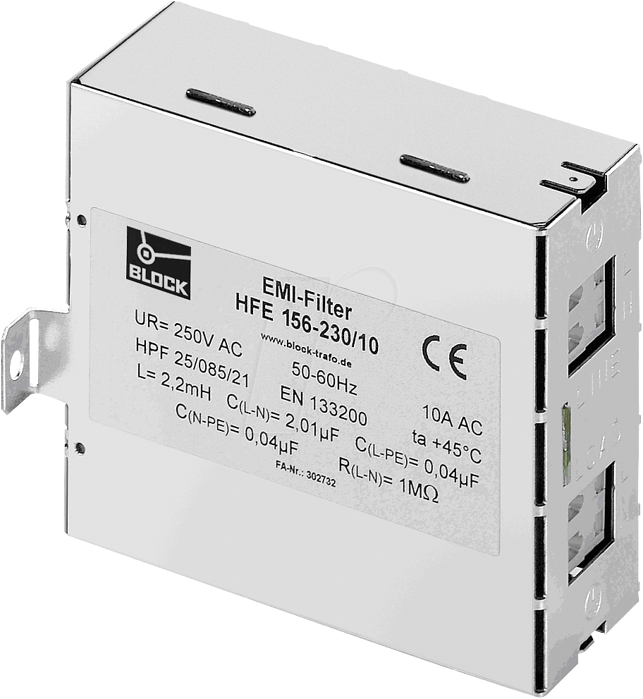 HFE 156-230-3 - Funk-Entstörfilter HFE 156  230V/3A von BLOCK TRANSFORMATOREN