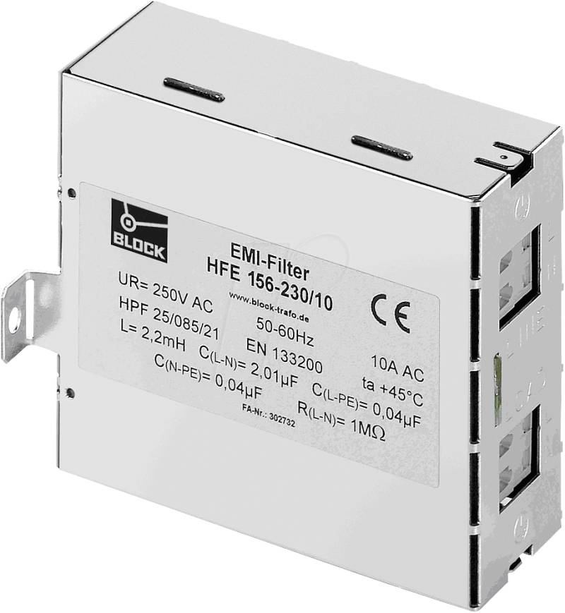 HFE 156-230-6 - Funk-Entstörfilter HFE 156  230V/6A von BLOCK TRANSFORMATOREN