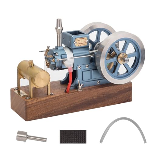 BLOKZ Metall Motor Modell für Erwachsene, Miniatur 6CC Fester Typ 4-Takt Hit und Miss Motor Kit, Gas Motor interne Verbrennungsmotor Modell, Mechanische Motor Spielzeug Geschenke (RTR Version) von BLOKZ