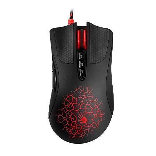 A90 - Optische Gaming-Maus mit Lichtschlag (LK) Optischer Schalter/Scroll - 8 programmierbare Tasten und erweiterte Makros - 4000 DPI von BLOODY