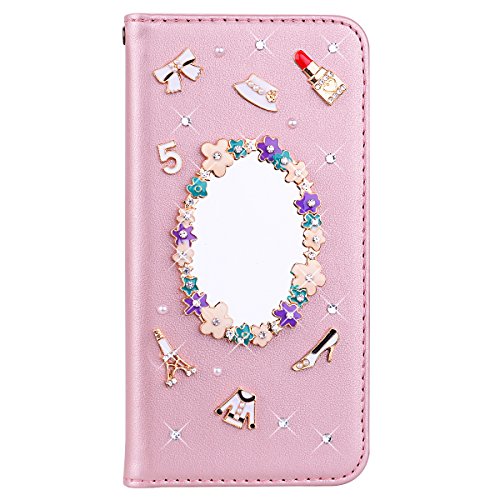 BLOTECH Brieftasche PU Ledertasche Hülle für Oneplus 9 Rose Gold Flip Case Strass 3D Bling Mirrors Muster Bookstyle Lederhülle Kartensteckplätzen Handytaschen für Oneplus 9 BLOTECH Brieftasche PU Ledertasche Hülle für Oneplus 9 Rose Gold Flip Case Strass 3D Bling Mirrors Muster Bookstyle Lederhülle Kartensteckplätzen Handytaschen für Oneplus 9 von BLOTECH