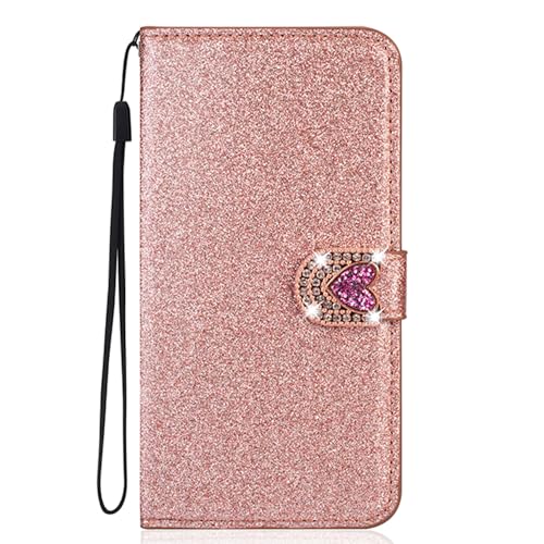 BLOTECH Glitzer Handyhülle für Xiaomi Redmi 9C,PU Leder Brieftasche Glitzer Schutzhülle Glänzende Bling 3D Farbig Schnalle Liebe Etui Schale HandyCase für Xiaomi Redmi 9C,Rose Gold BLOTECH Glitzer Handyhülle für Xiaomi Redmi 9C,PU Leder Brieftasche Glitzer Schutzhülle Glänzende Bling 3D Farbig Schnalle Liebe Etui Schale HandyCase für Xiaomi Redmi 9C,Rose Gold von BLOTECH
