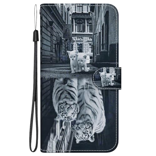 BLOTECH Handyhülle für Infinix HOT 40 mit Kartenfächer in Braun Schutzhülle aus Kunstleder Handytasche als Flip Case Cover Etui Hülle Kunstledertasche,Spiegelung Einer Katze und eines Tigers BLOTECH Handyhülle für Infinix HOT 40 mit Kartenfächer in Braun Schutzhülle aus Kunstleder Handytasche als Flip Case Cover Etui Hülle Kunstledertasche,Spiegelung Einer Katze und eines Tigers von BLOTECH