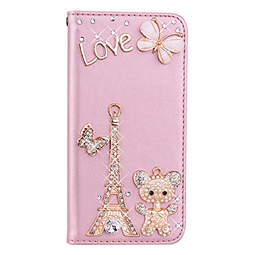 BLOTECH Lederhülle Tasche Etui schutzhülle für T-Mobile Revvl 7 Rose Gold Flip Case Strass Bling Bling Bear Muster Bookstyle Lederhülle Kartensteckplätzen Handytaschen für T-Mobile Revvl 7 BLOTECH Lederhülle Tasche Etui schutzhülle für T-Mobile Revvl 7 Rose Gold Flip Case Strass Bling Bling Bear Muster Bookstyle Lederhülle Kartensteckplätzen Handytaschen für T-Mobile Revvl 7 von BLOTECH