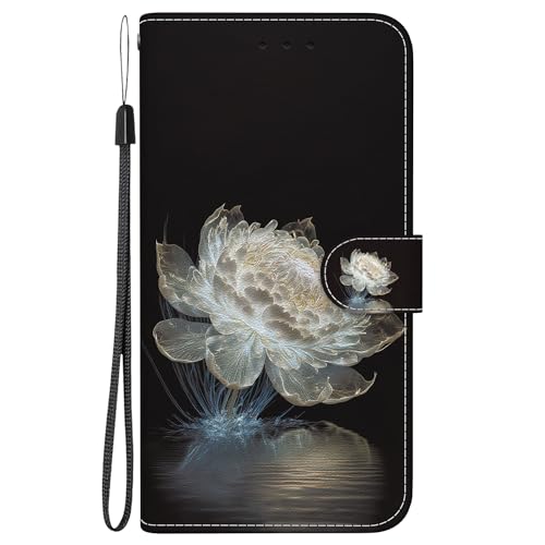 BLOTECH Schutzhülle für Redmi Note 13 5G Hülle Klapphülle Kristall Blumen Stoßfeste Handyhülle Tasche [Verdichtes TPU] [Kartenfächer] [RFID Schutz] [Standfunktion] [Magnet] von BLOTECH