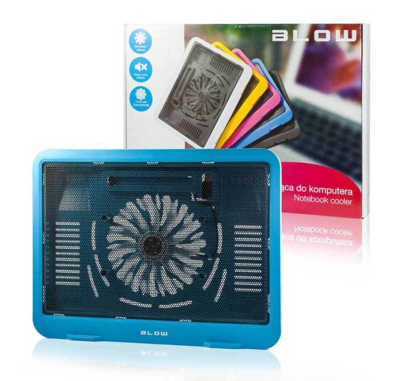 BLOW Notebook-Kühler NOTEBOOKKÜHLER 330mm x 250mm LÜFTER LAPTOP 9-14 ZOLL blau von BLOW