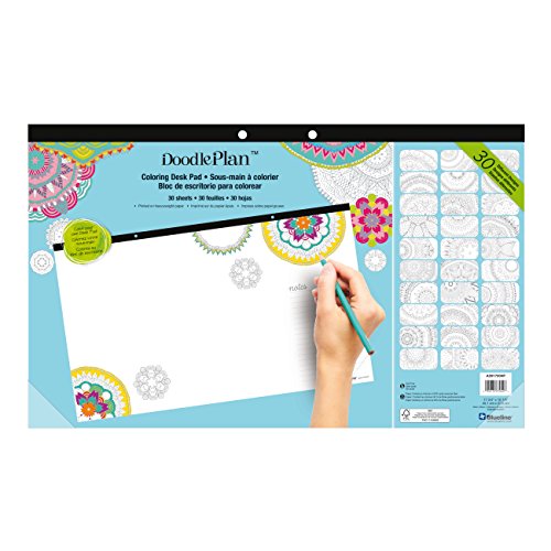 Blueline DoodlePlan A2917004P Schreibtischunterlage, Mandala-Design, 45 x 27 cm von BLUELINE