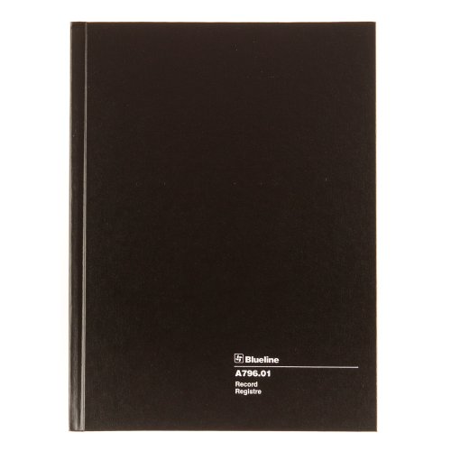 Blueline Record Book, schwarz, 26 x 19,5 cm, 200 Seiten (a796.01) von BLUELINE