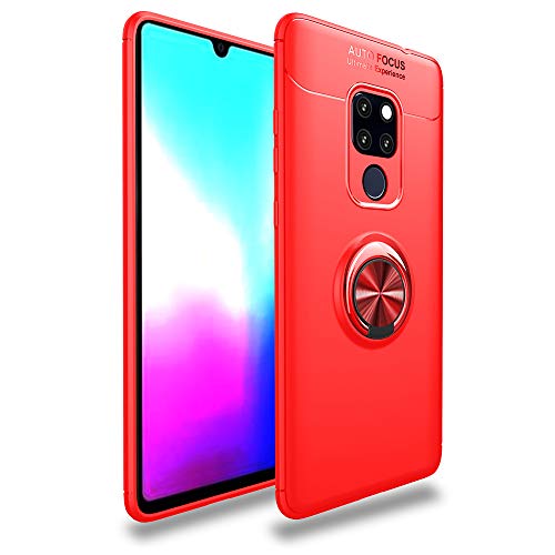 BLUGUL Kompatibel mit Huawei Mate 20 X Hülle, 360 Grad Drehender Ring-Griff, Kompatibel mit Magnet Auto Halterung, Schutzhülle Handyhülle Case Cover für Huawei Mate 20 X Rot von BLUGUL