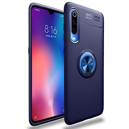 BLUGUL Kompatibel mit Xiaomi Mi 9 SE Hülle, 360 Grad Drehender Ring-Griff, Kompatibel mit Magnet Auto Halterung, Schutzhülle Handyhülle Case Cover für Xiaomi 9 SE Blau von BLUGUL