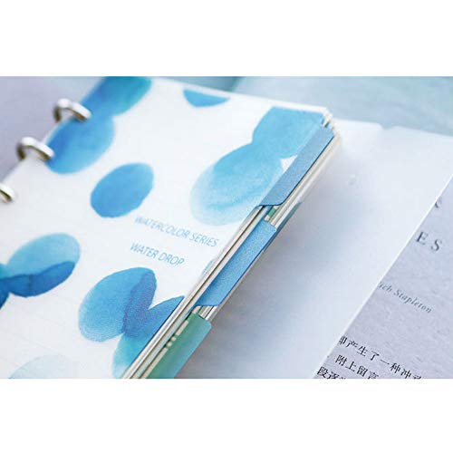 BLUGUL Transparent A5 Register, 6-Loch Registerblätter, für Notizbuch/Reisetagebuch Journal/Planer, Watercolor 10pcs von BLUGUL